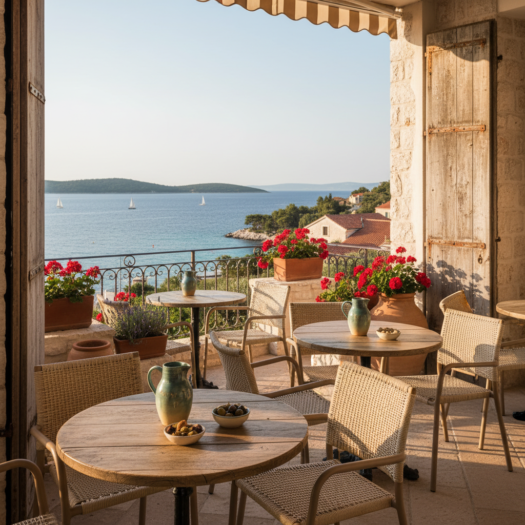 Summer cafe terrace in Dalmatia - seasonal events raise prices