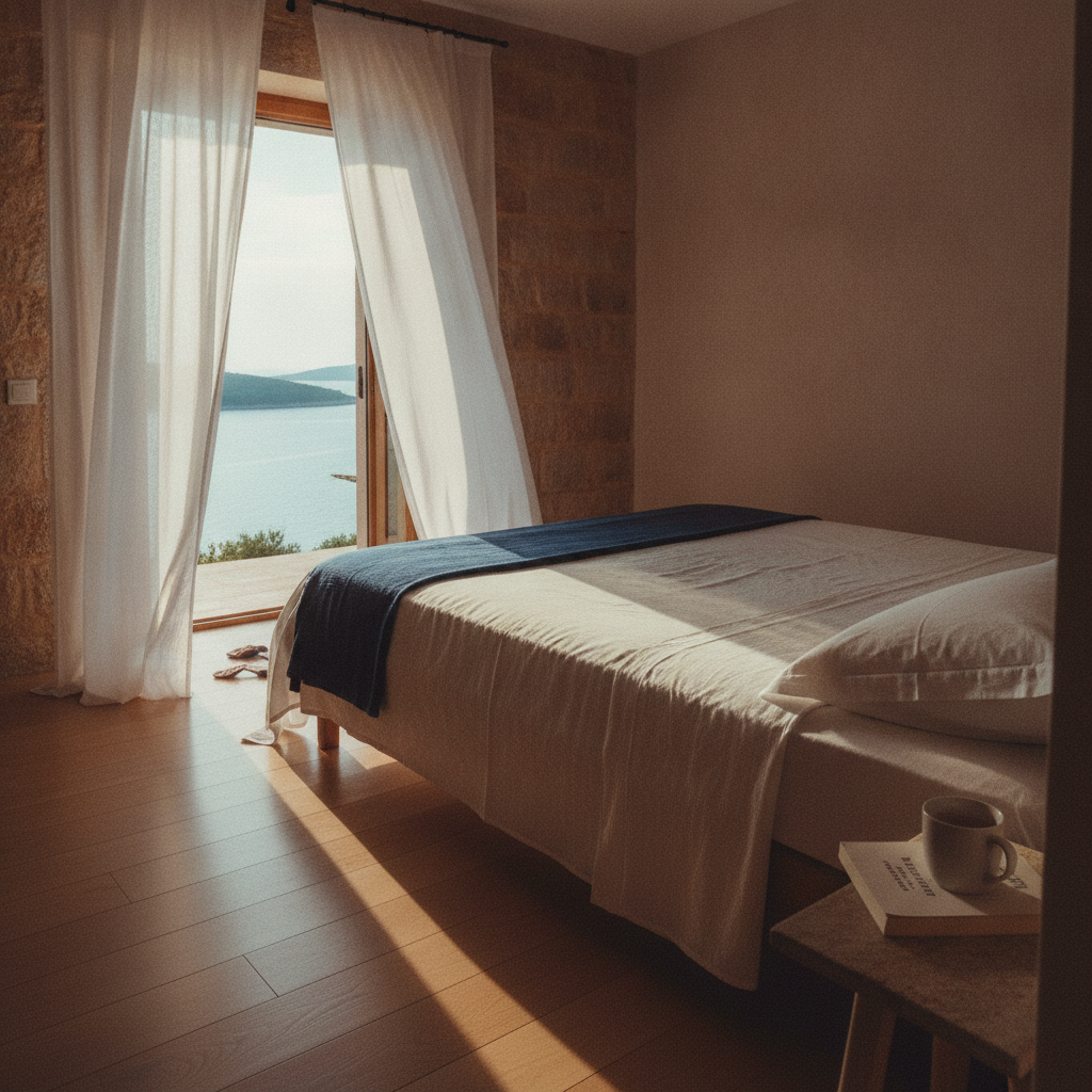 An empty, perfectly made bed in a bedroom bathed in late afternoon sun, symbolizing the strategic decision not to fill the vacancy.
