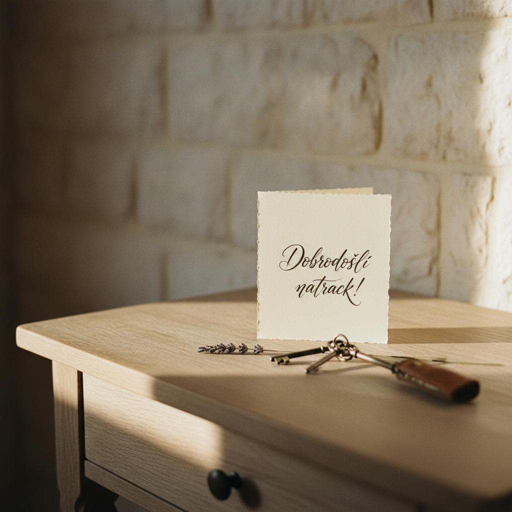 A smiling couple receives apartment keys from their host, symbolizing a great relationship with returning guests.